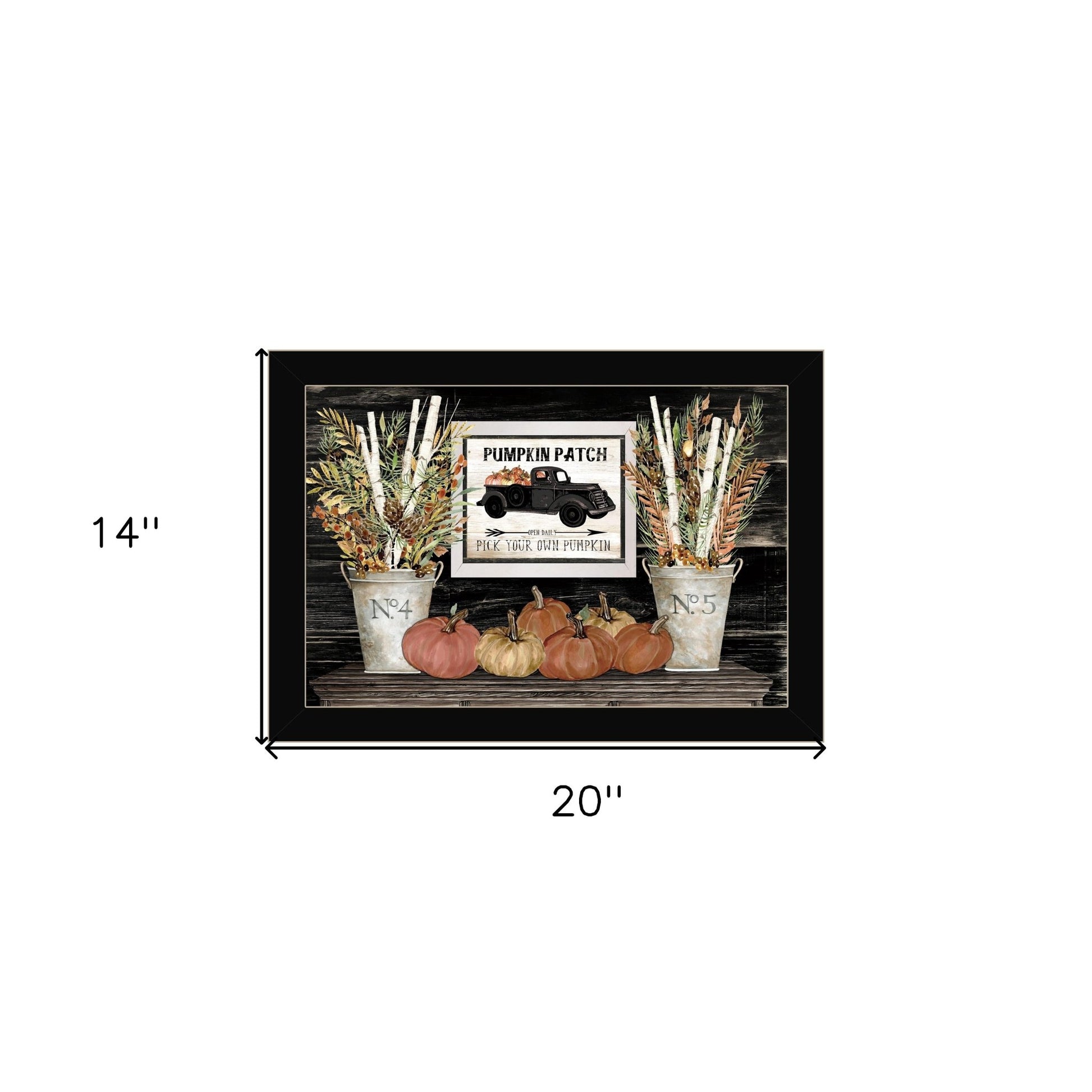 Pumpkin Patch Still Life 1 Black Framed Print Wall Art - Galactic capuchin