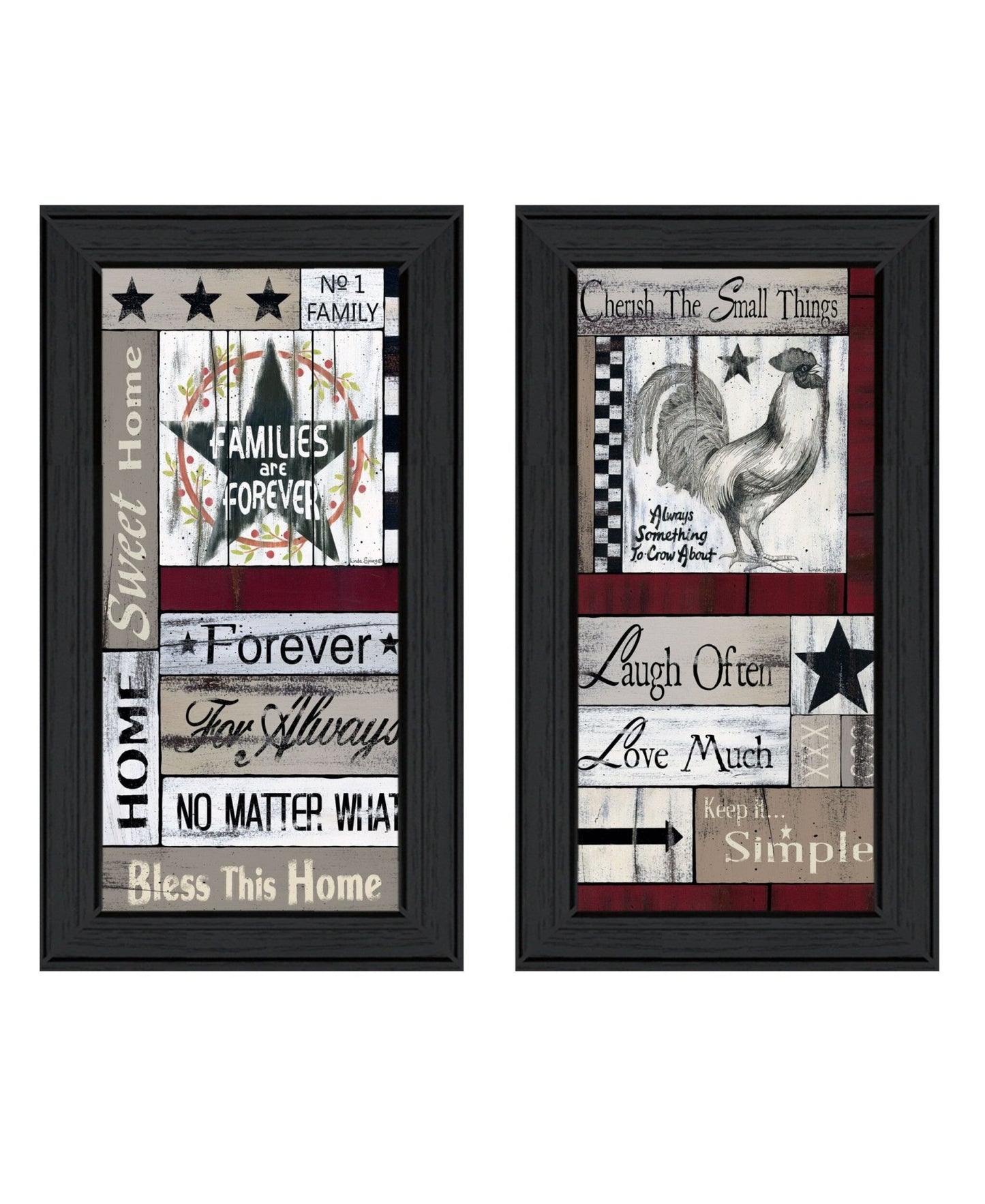 Set Of Two Family Wisdom Black Framed Print Wall Art - Galactic capuchin