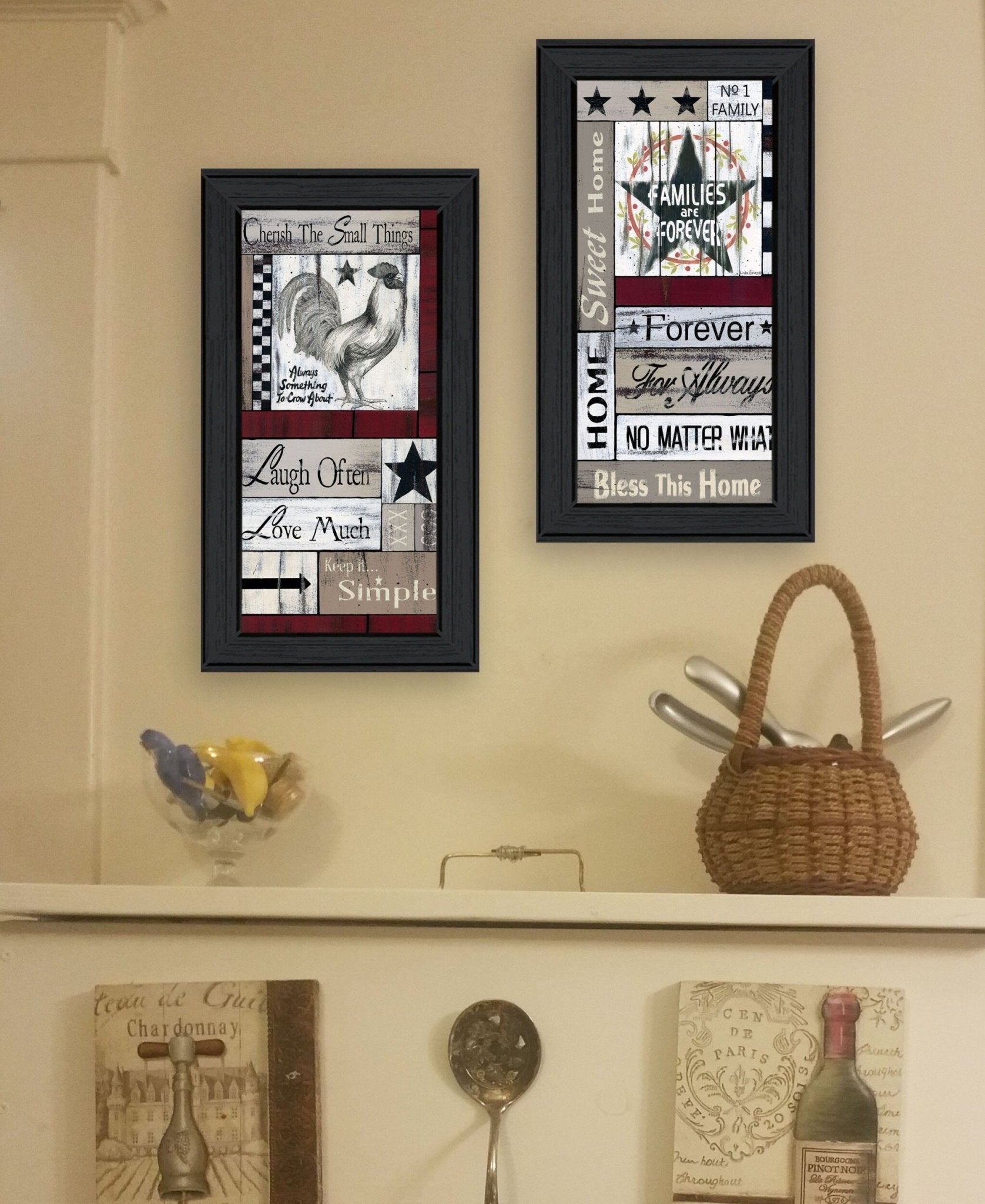 Set Of Two Family Wisdom Black Framed Print Wall Art - Galactic capuchin