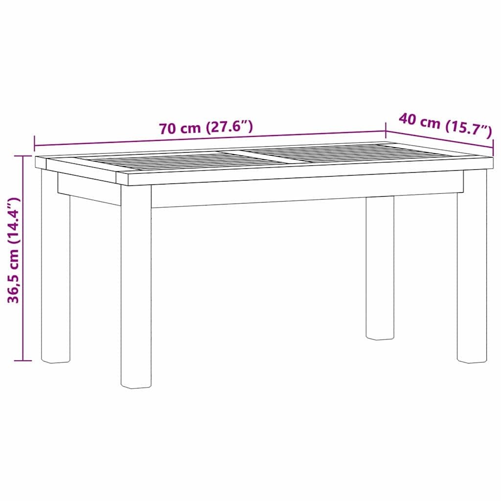 Coffee Table Brown 27.56 x 15.75 x 14.17 in Solid Teak Wood - Galactic capuchin