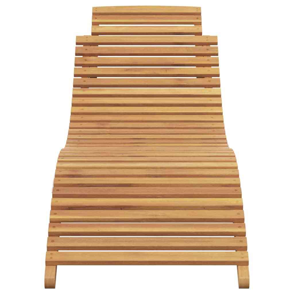 Sun Lounger Brown 77.95 x 21.65 x 23.03 in Solid Teak Wood - Galactic capuchin