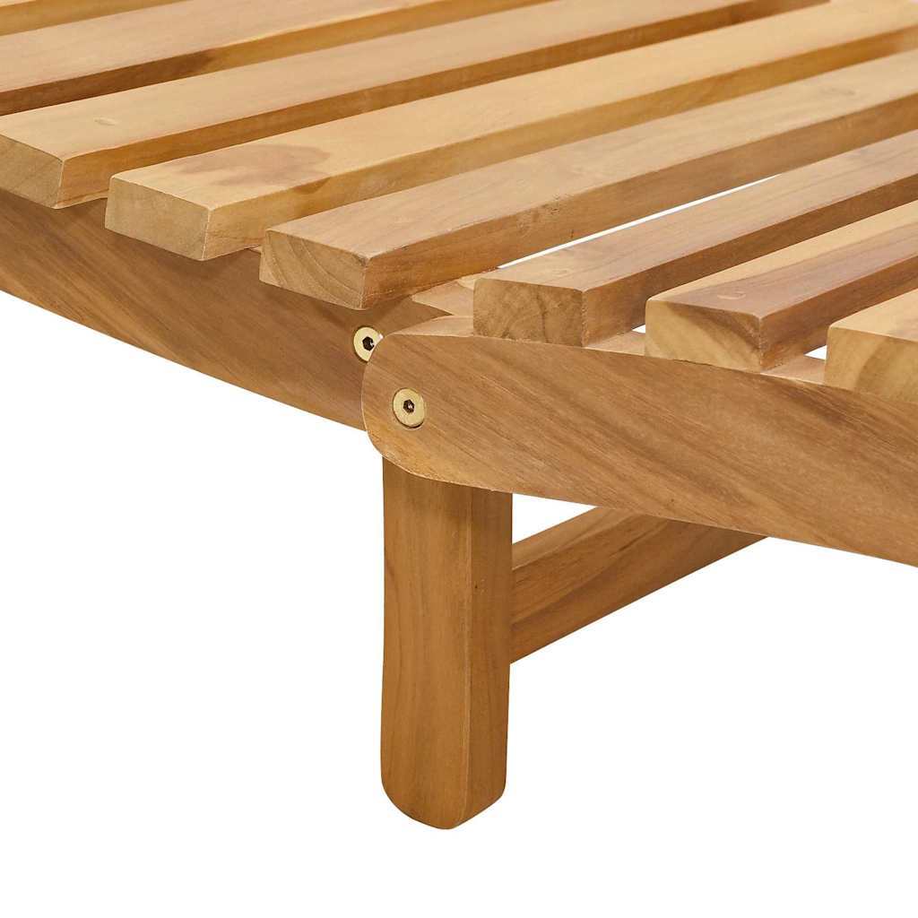 Sun Lounger Brown 77.95 x 21.65 x 23.03 in Solid Teak Wood - Galactic capuchin