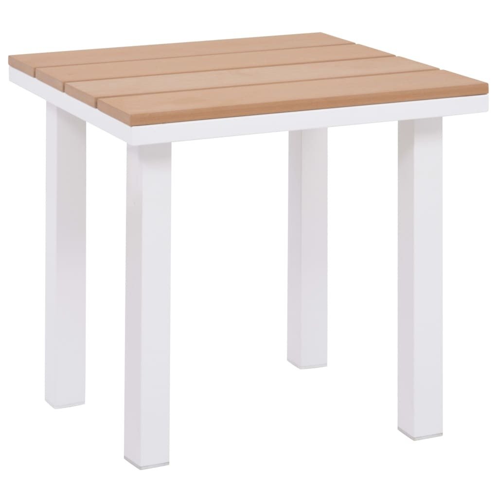 Sun Lounger with Table Aluminum WPC and Brown - Galactic capuchin