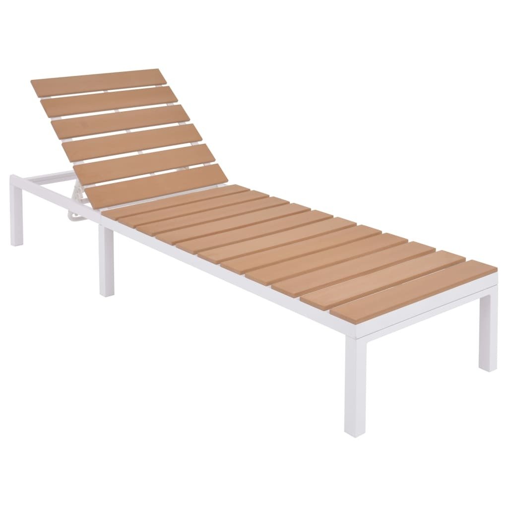Sun Lounger with Table Aluminum WPC and Brown - Galactic capuchin