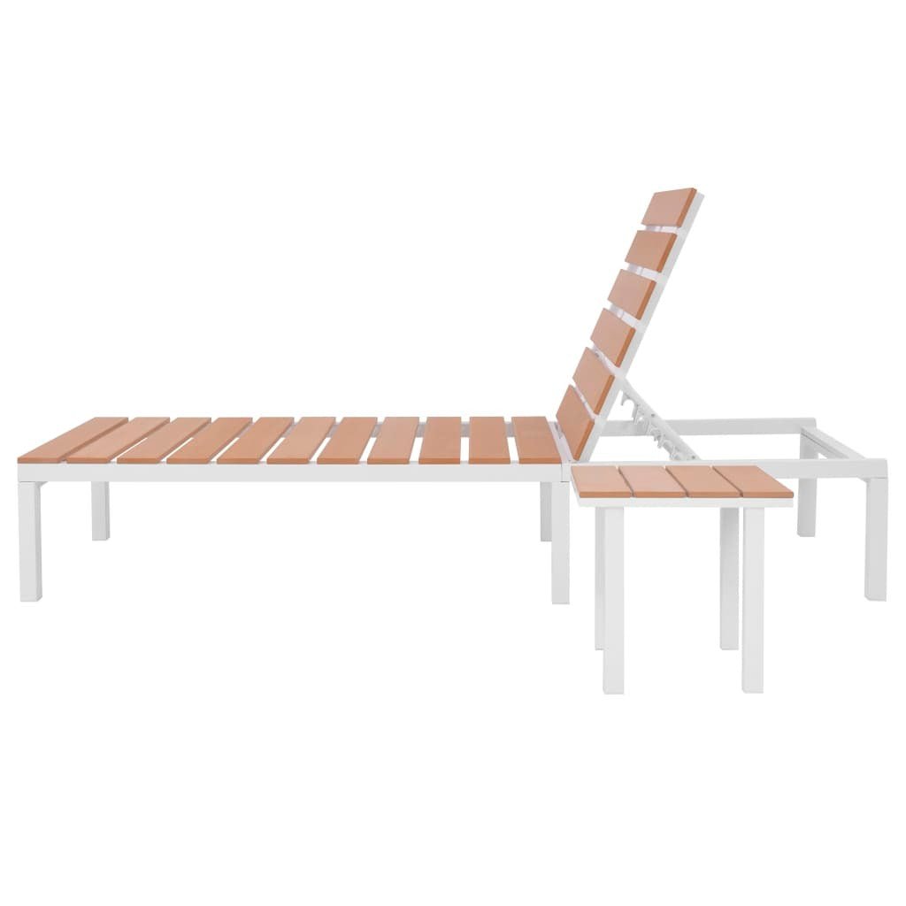 Sun Lounger with Table Aluminum WPC and Brown - Galactic capuchin