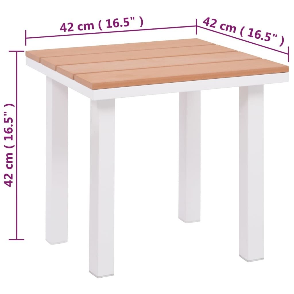 Sun Lounger with Table Aluminum WPC and Brown - Galactic capuchin