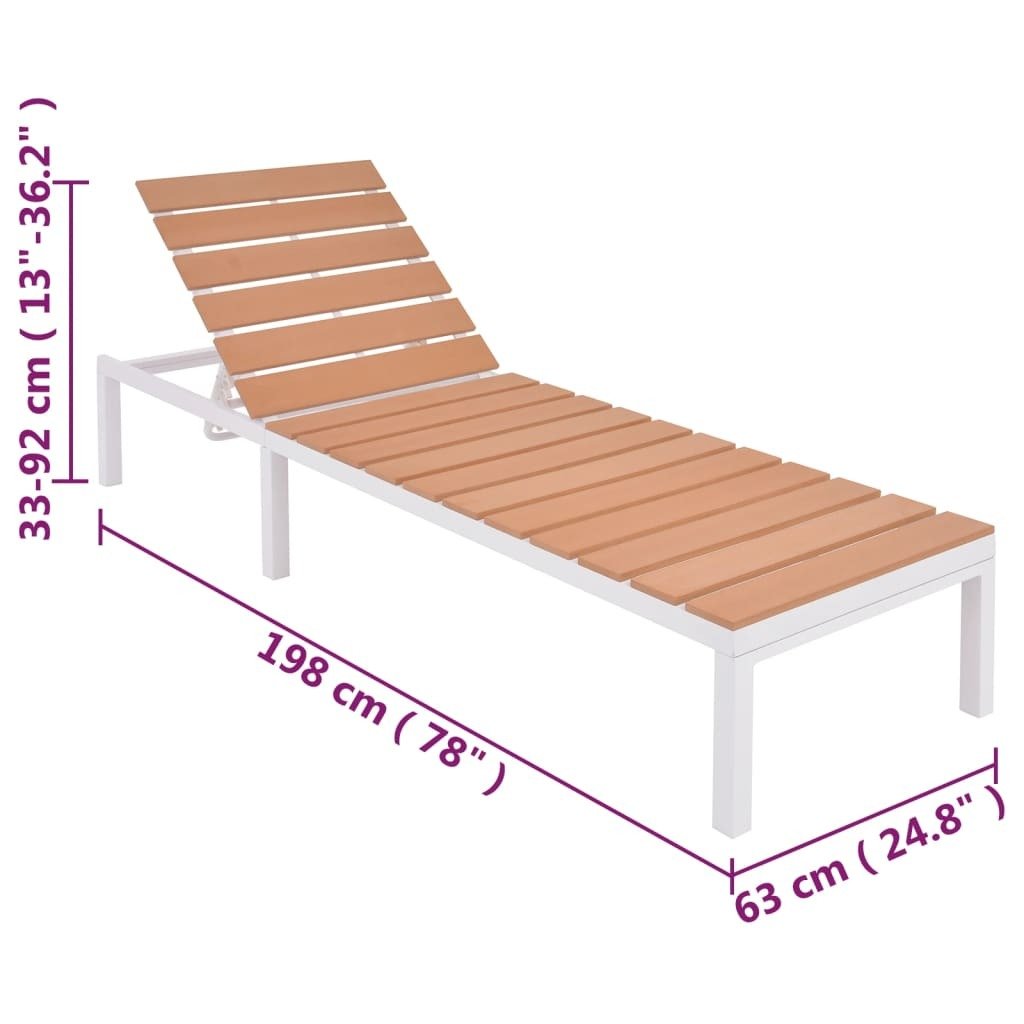 Sun Lounger with Table Aluminum WPC and Brown - Galactic capuchin