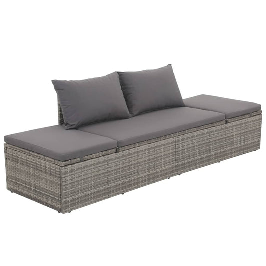 Patio Bed Gray 76.8"x23.6" Poly Rattan - Galactic capuchin