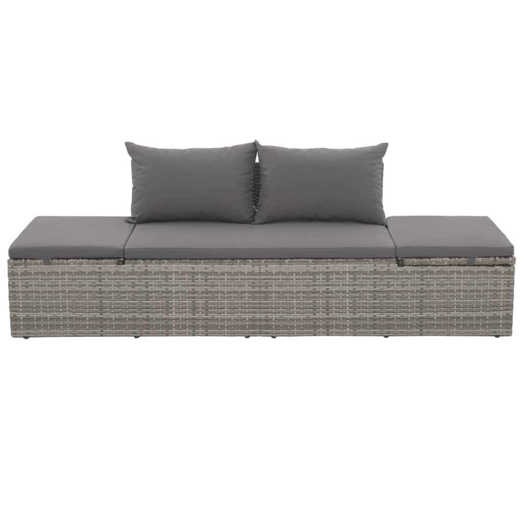 Patio Bed Gray 76.8"x23.6" Poly Rattan - Galactic capuchin