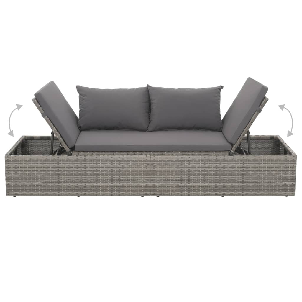 Patio Bed Gray 76.8"x23.6" Poly Rattan - Galactic capuchin