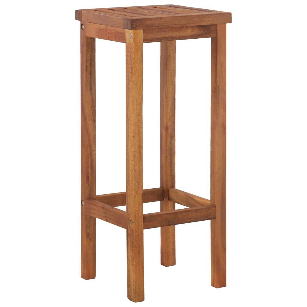 Bar Chairs 2 pcs Solid Acacia Wood - Galactic capuchin
