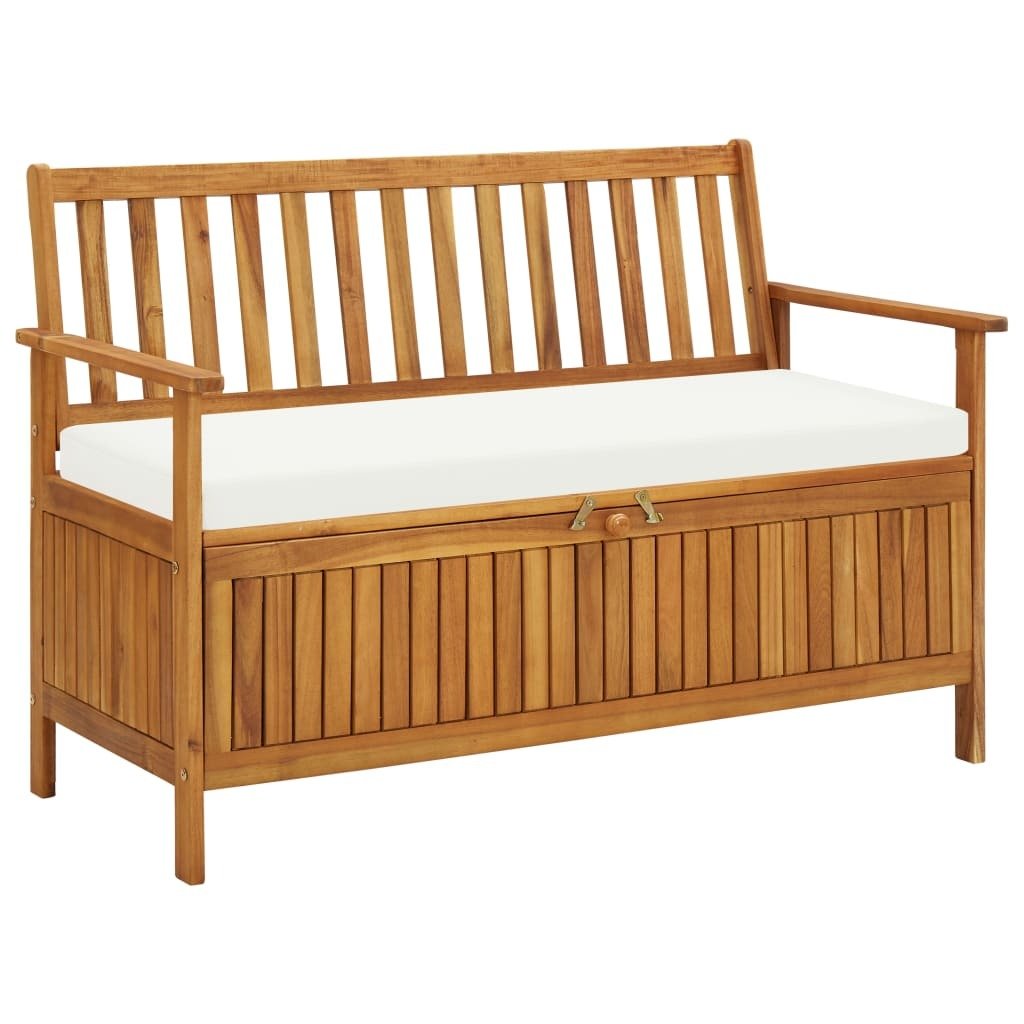 Storage Bench Natural wood Solid acacia wood with a polyester cushion - Galactic capuchin