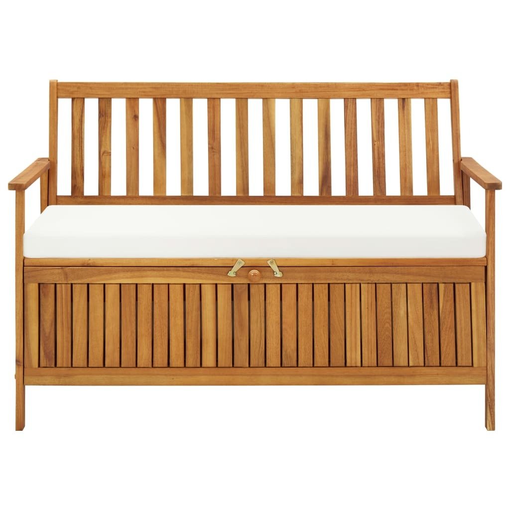 Storage Bench Natural wood Solid acacia wood with a polyester cushion - Galactic capuchin