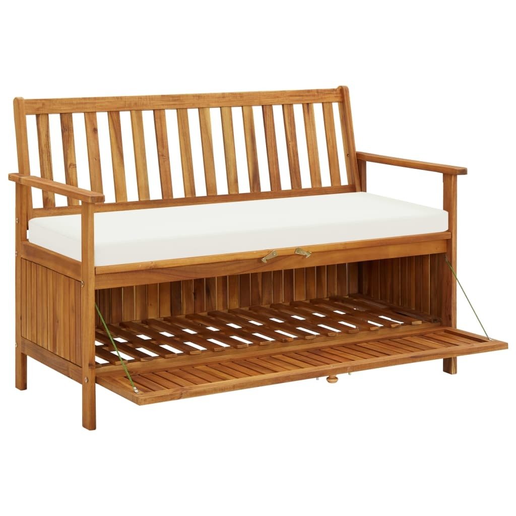 Storage Bench Natural wood Solid acacia wood with a polyester cushion - Galactic capuchin