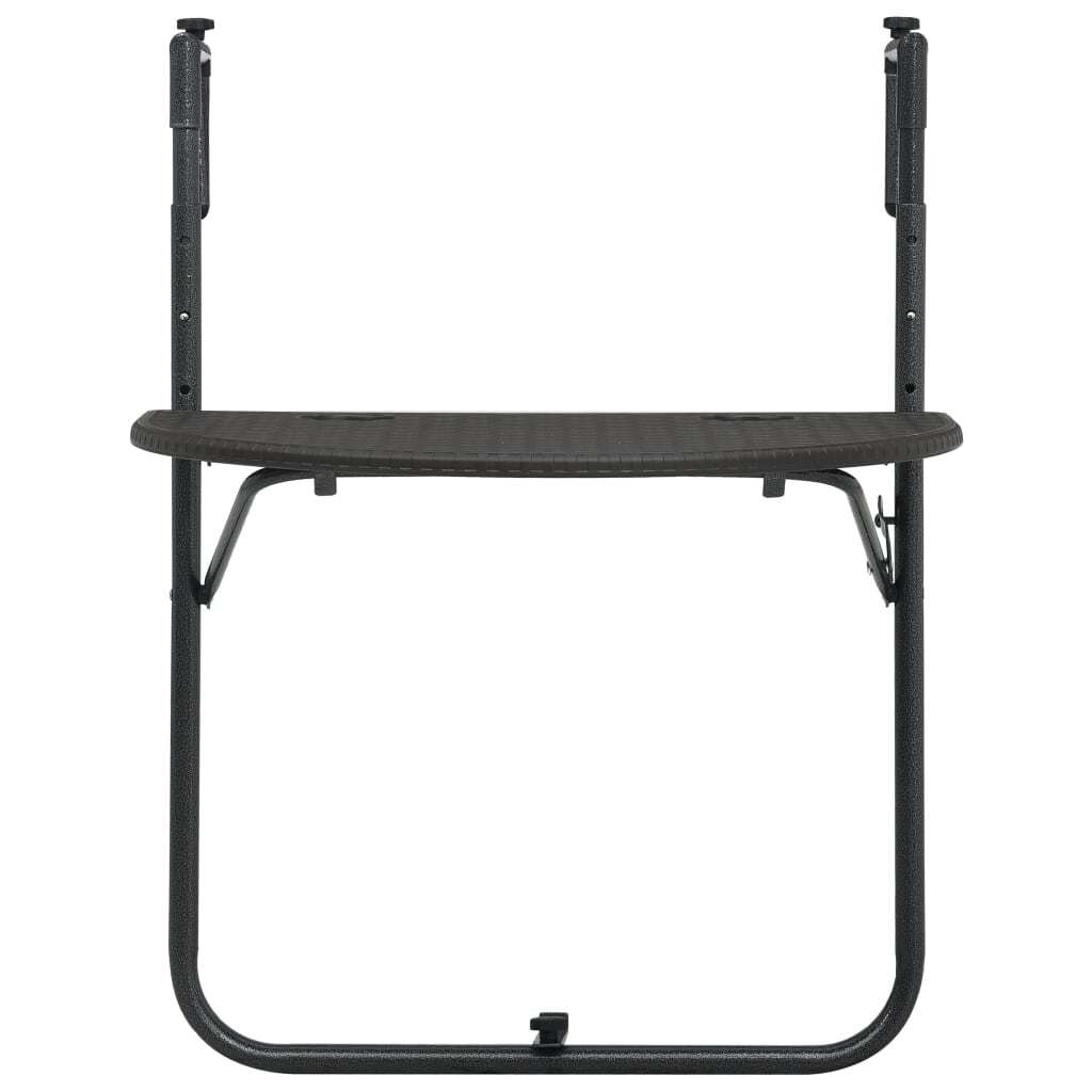 Hanging Balcony Table Brown 23.6"x25.2"x32.9" Plastic Rattan Look - Galactic capuchin