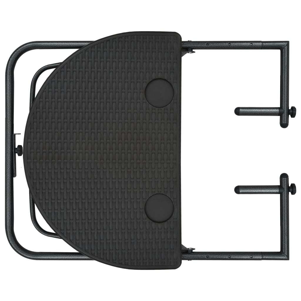 Hanging Balcony Table Brown 23.6"x25.2"x32.9" Plastic Rattan Look - Galactic capuchin