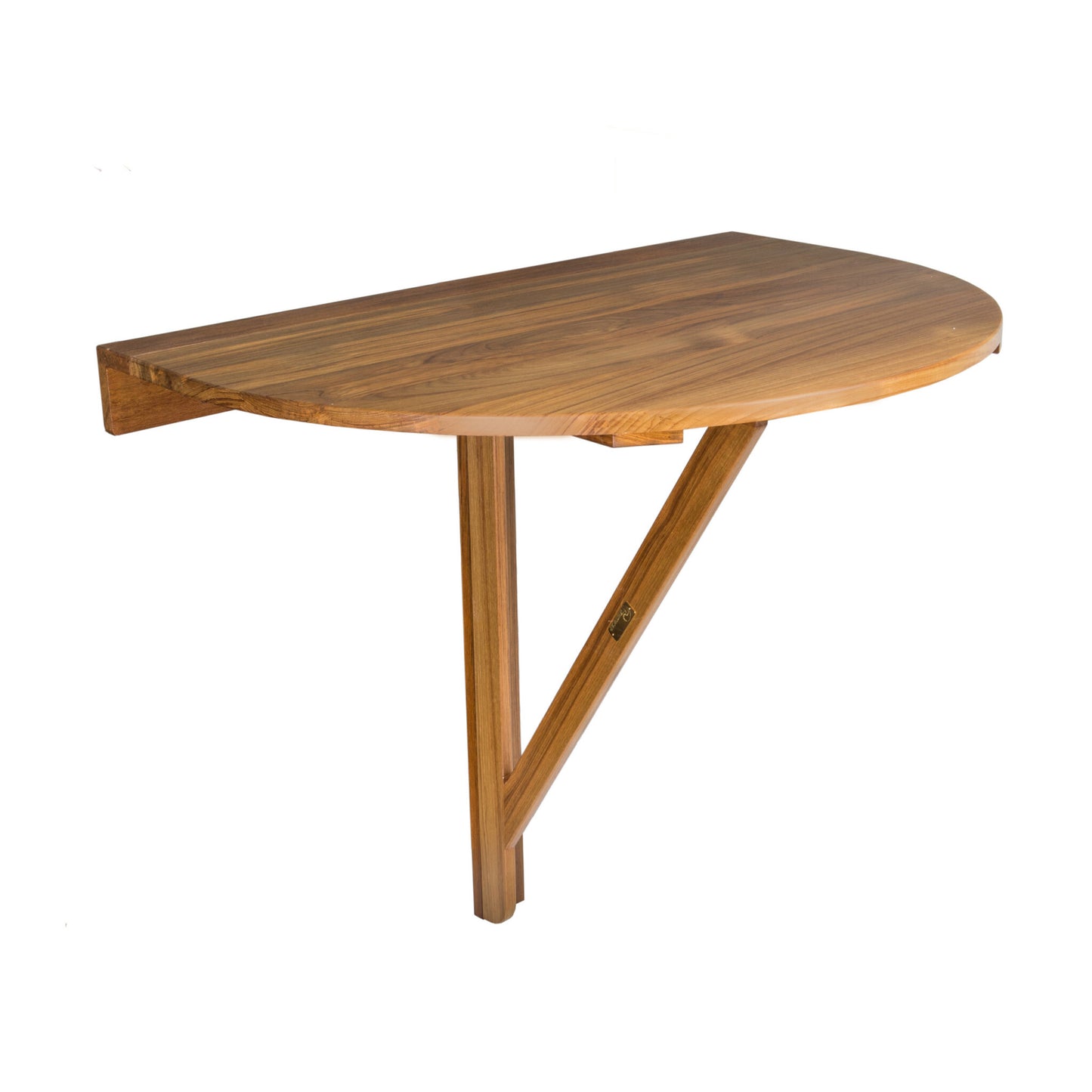 24" Brown Half Round Solid Wood Folding Outdoor Balcony Table - Galactic capuchin