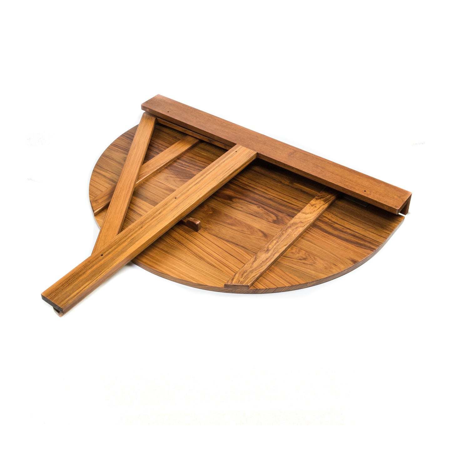 24" Brown Half Round Solid Wood Folding Outdoor Balcony Table - Galactic capuchin