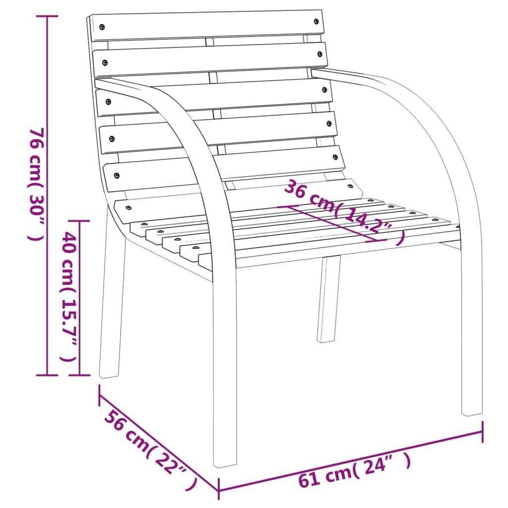 Patio Chairs 2 pcs Wood - Galactic capuchin