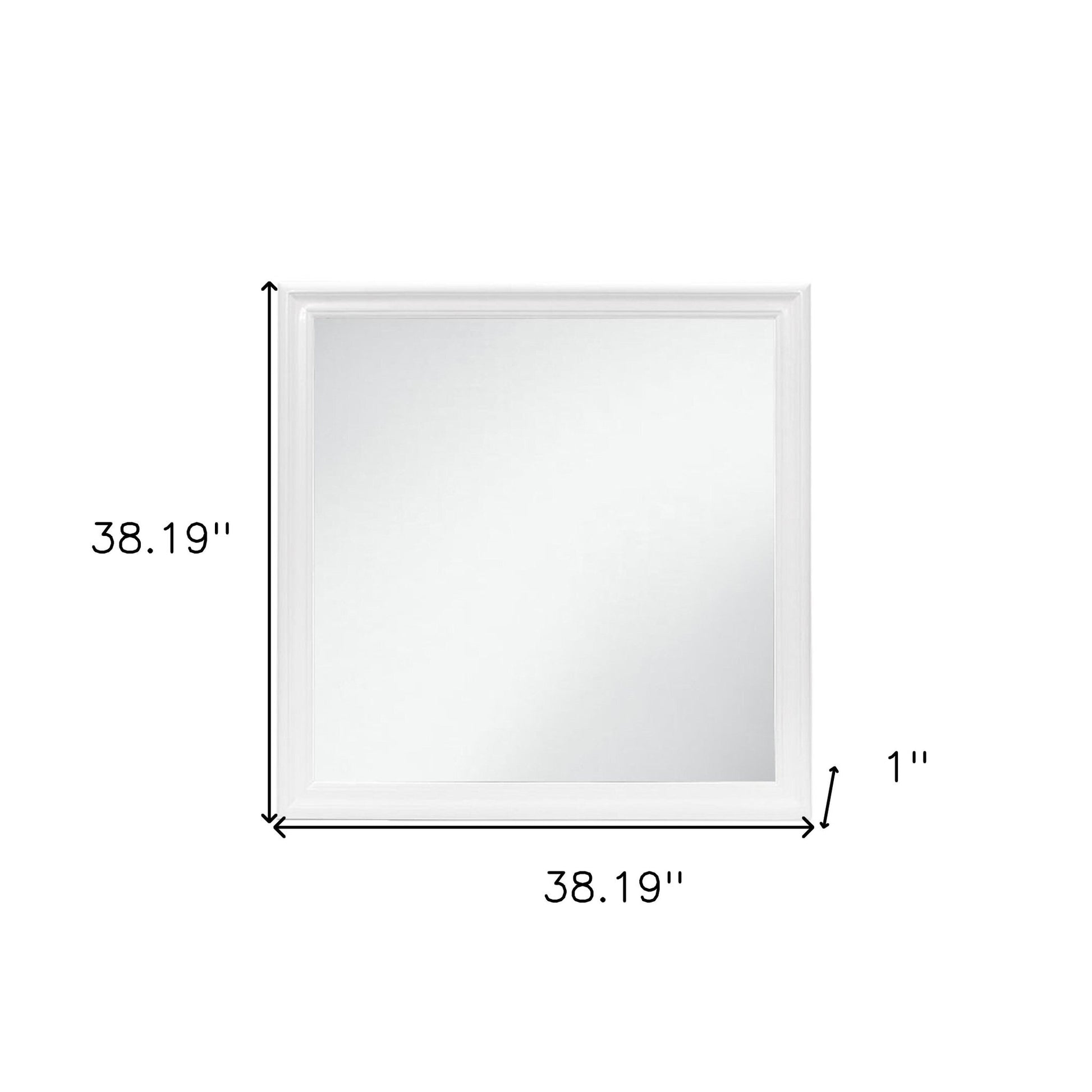 38" White Square Wood Framed Accent Mirror - Galactic capuchin