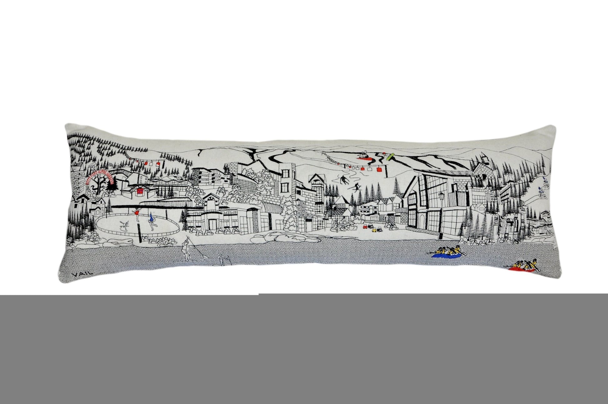 46" White Vail Daylight Skyline Lumbar Decorative Pillow - Galactic capuchin