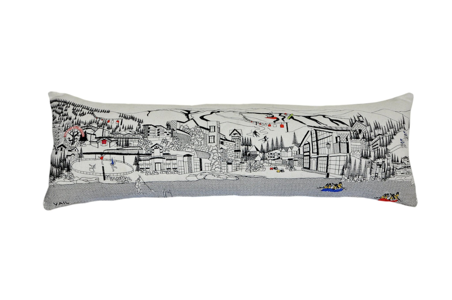 46" White Vail Daylight Skyline Lumbar Decorative Pillow - Galactic capuchin