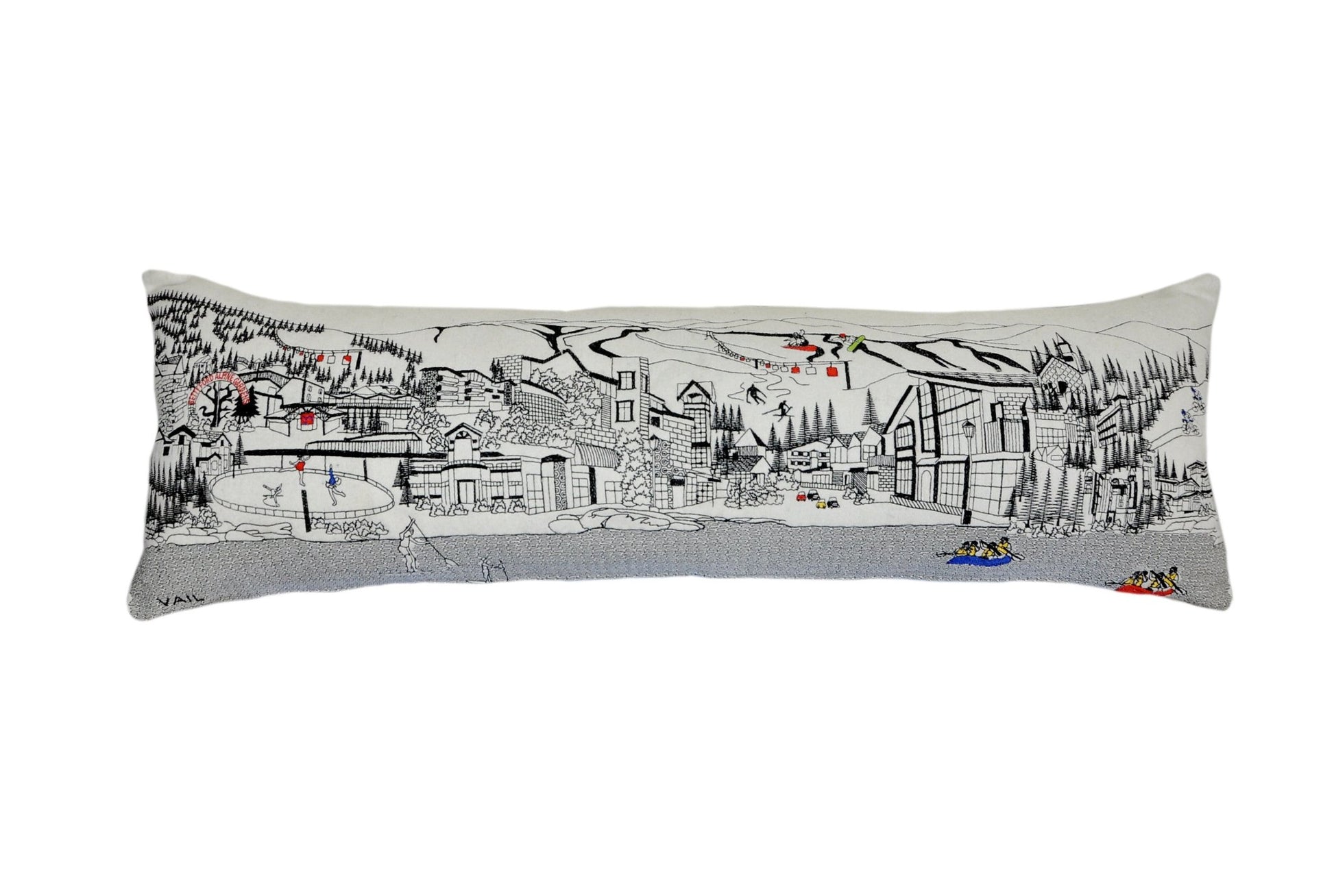 46" White Vail Daylight Skyline Lumbar Decorative Pillow - Galactic capuchin