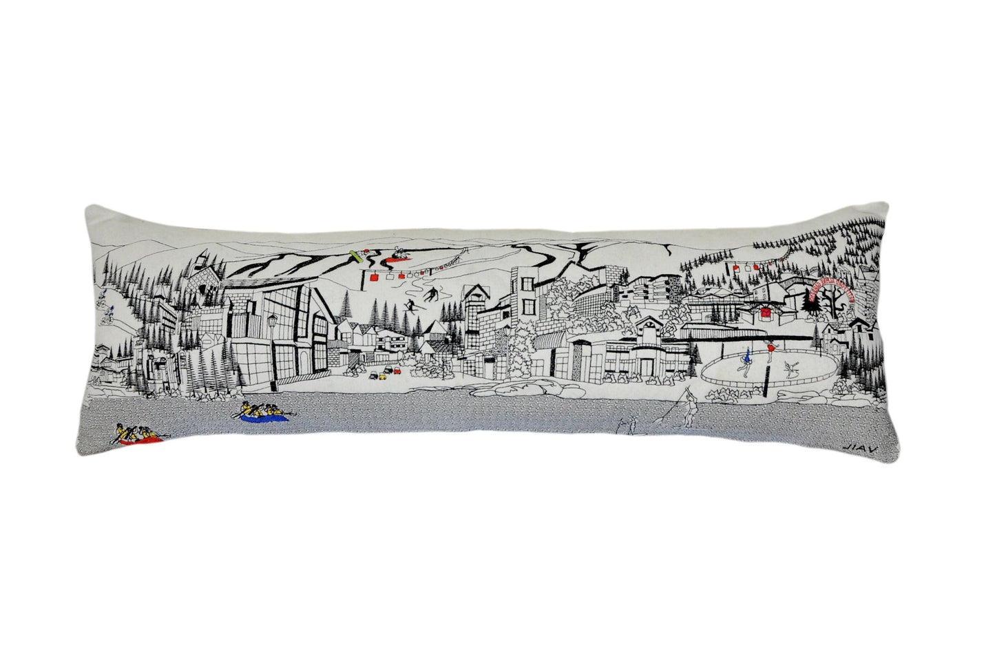46" White Vail Daylight Skyline Lumbar Decorative Pillow - Galactic capuchin