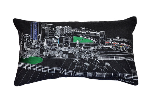 14" X 24" Black Gray and White Hometown Pride Wool Lumbar Throw Pillow - Galactic capuchin