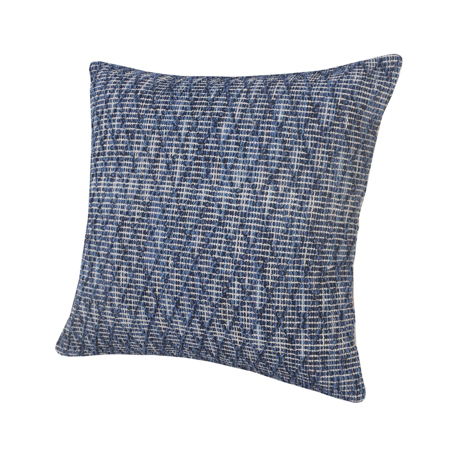 20" X 20" Blue 100% Cotton Geometric Zippered Pillow - Galactic capuchin
