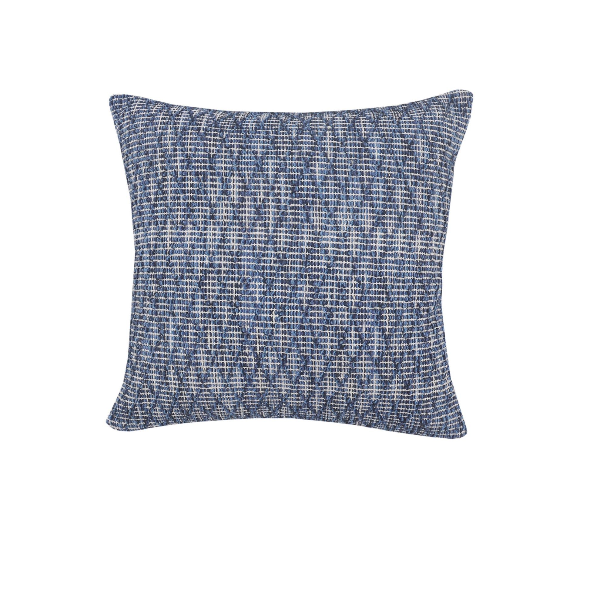 20" X 20" Blue 100% Cotton Geometric Zippered Pillow - Galactic capuchin
