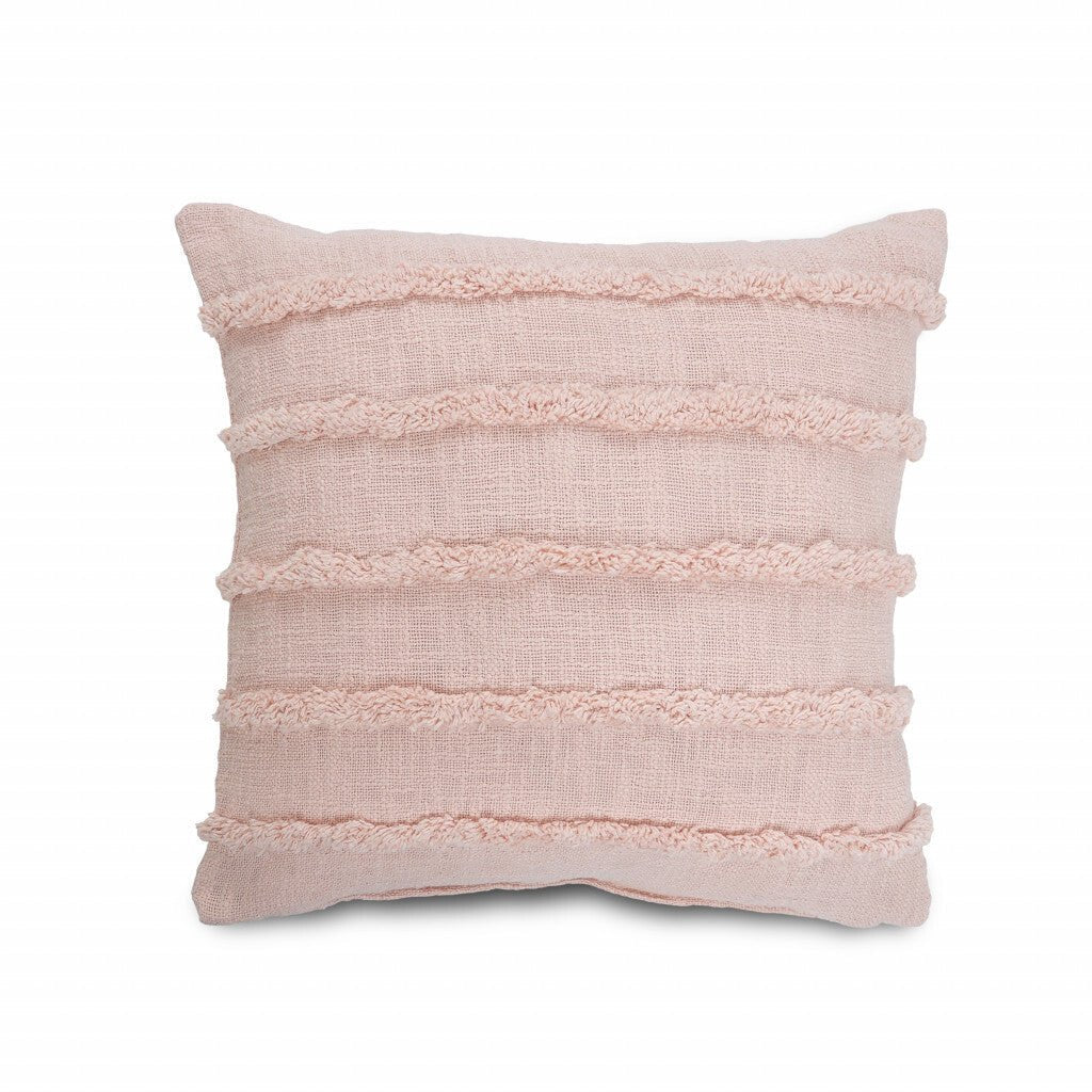 20" X 20" Pearl Blush And Peach 100% Cotton Zippered Pillow - Galactic capuchin