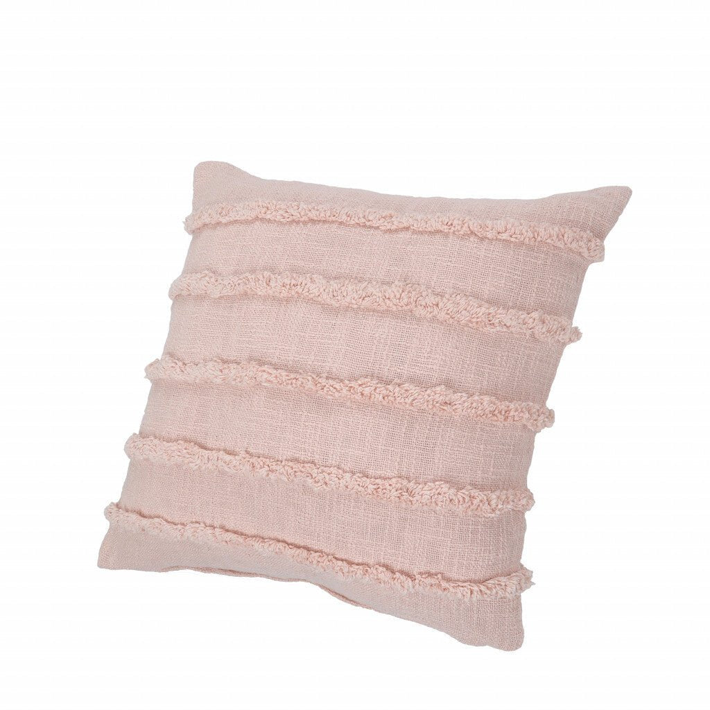 20" X 20" Pearl Blush And Peach 100% Cotton Zippered Pillow - Galactic capuchin