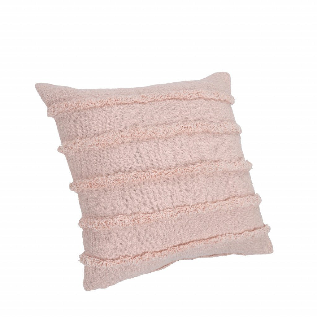 20" X 20" Pearl Blush And Peach 100% Cotton Zippered Pillow - Galactic capuchin
