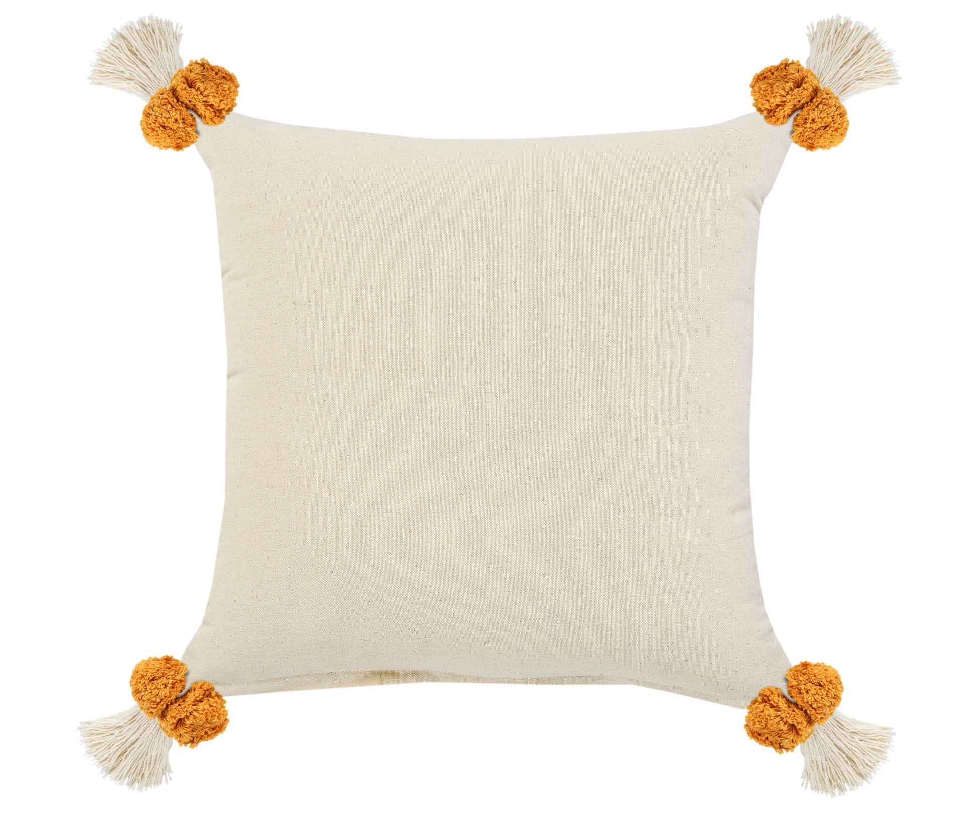 20" X 20" Yellow And Cream 100% Cotton Geometric Zippered Pillow - Galactic capuchin