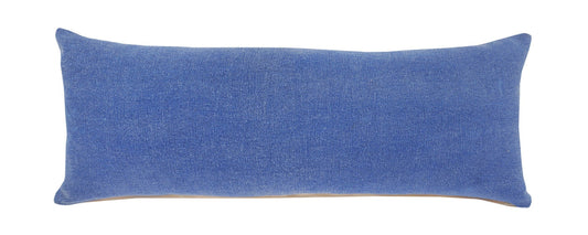 14" X 36" Classic Blue 100% Cotton Zippered Pillow - Galactic capuchin