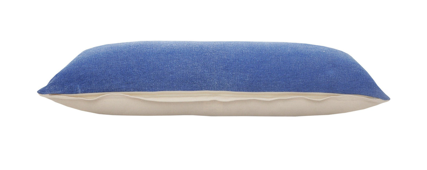 14" X 36" Classic Blue 100% Cotton Zippered Pillow - Galactic capuchin