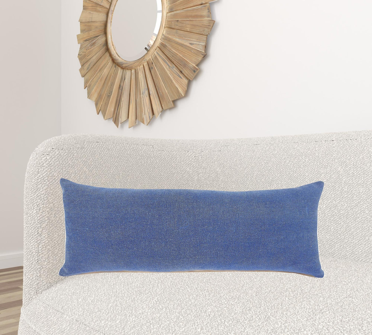 14" X 36" Classic Blue 100% Cotton Zippered Pillow - Galactic capuchin