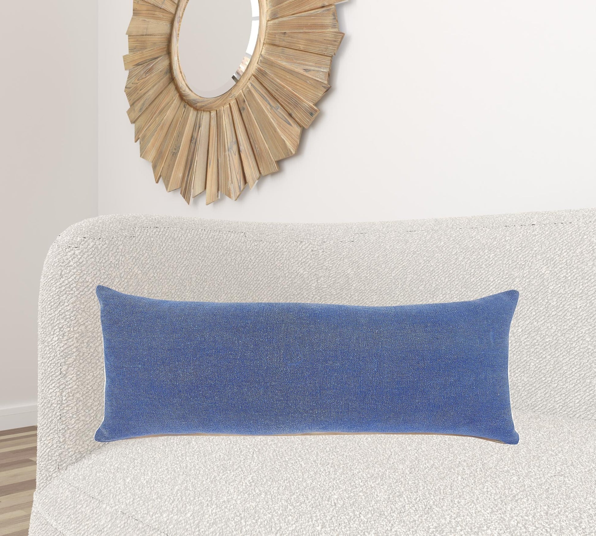 14" X 36" Classic Blue 100% Cotton Zippered Pillow - Galactic capuchin
