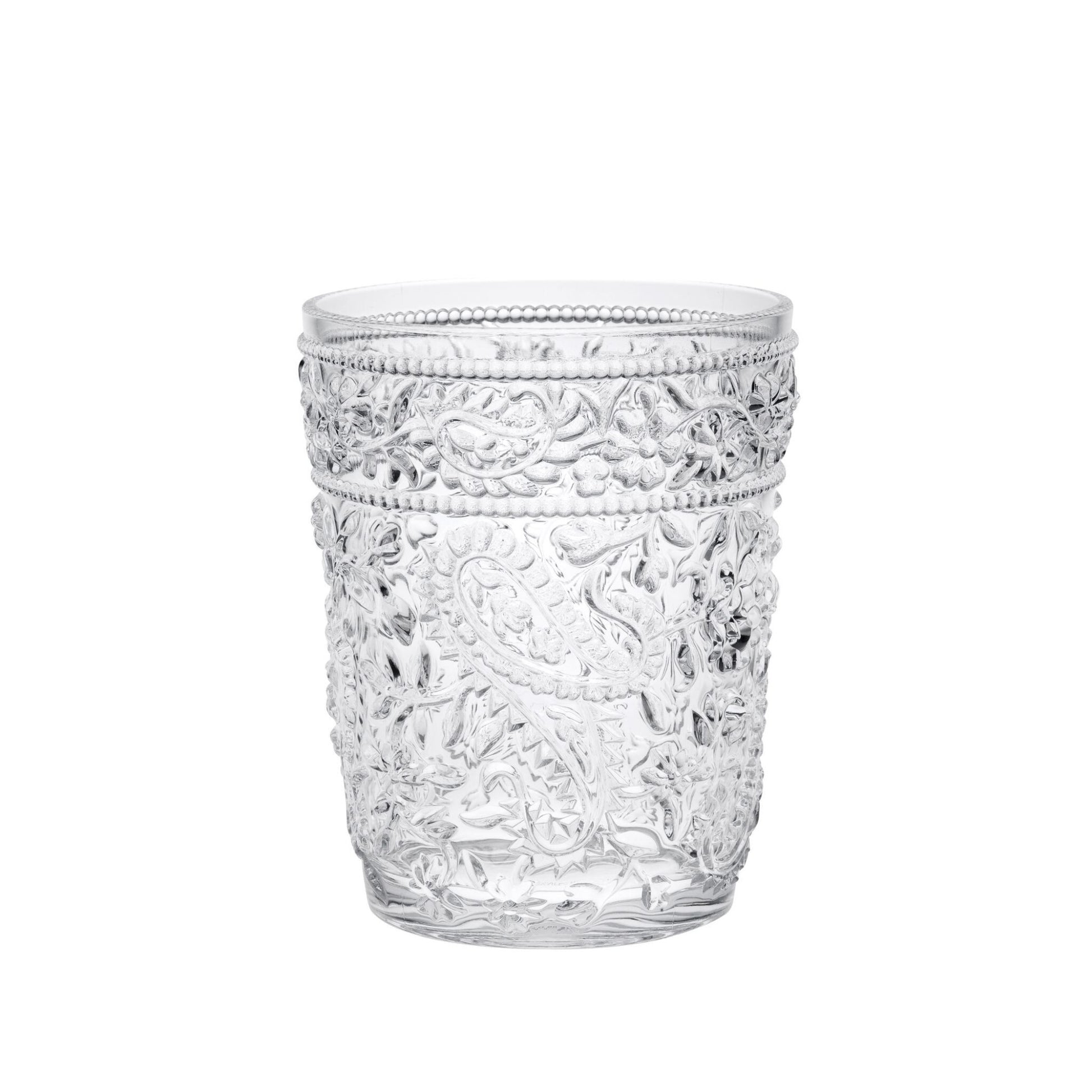 Set of Four Clear Paisley Acrylic Stemless Whiskey Glass - Galactic capuchin
