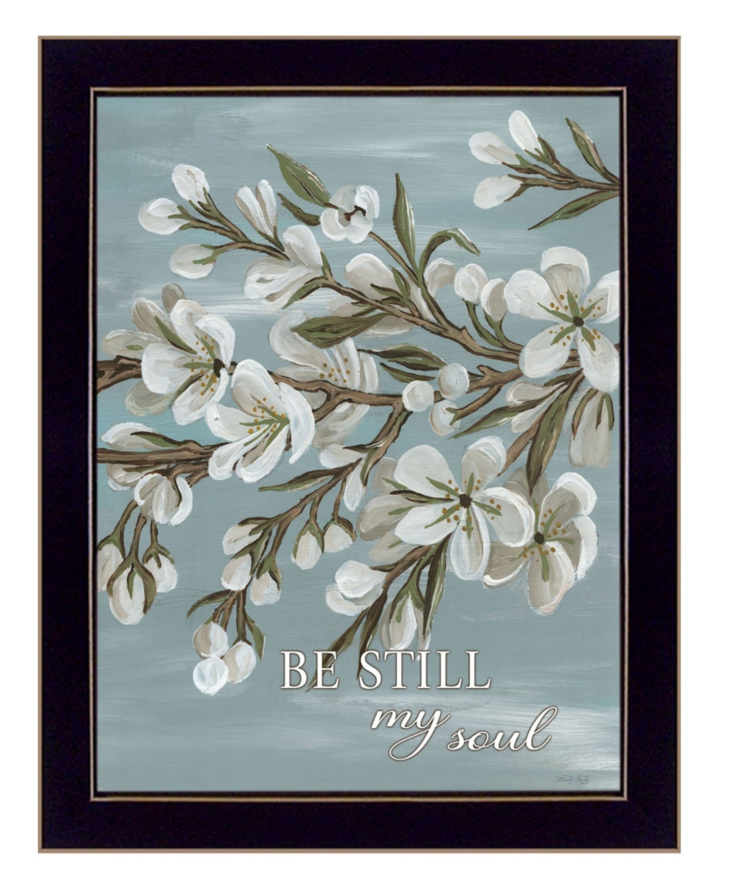 Spring Be Still Black Framed Print Wall Art - Galactic capuchin