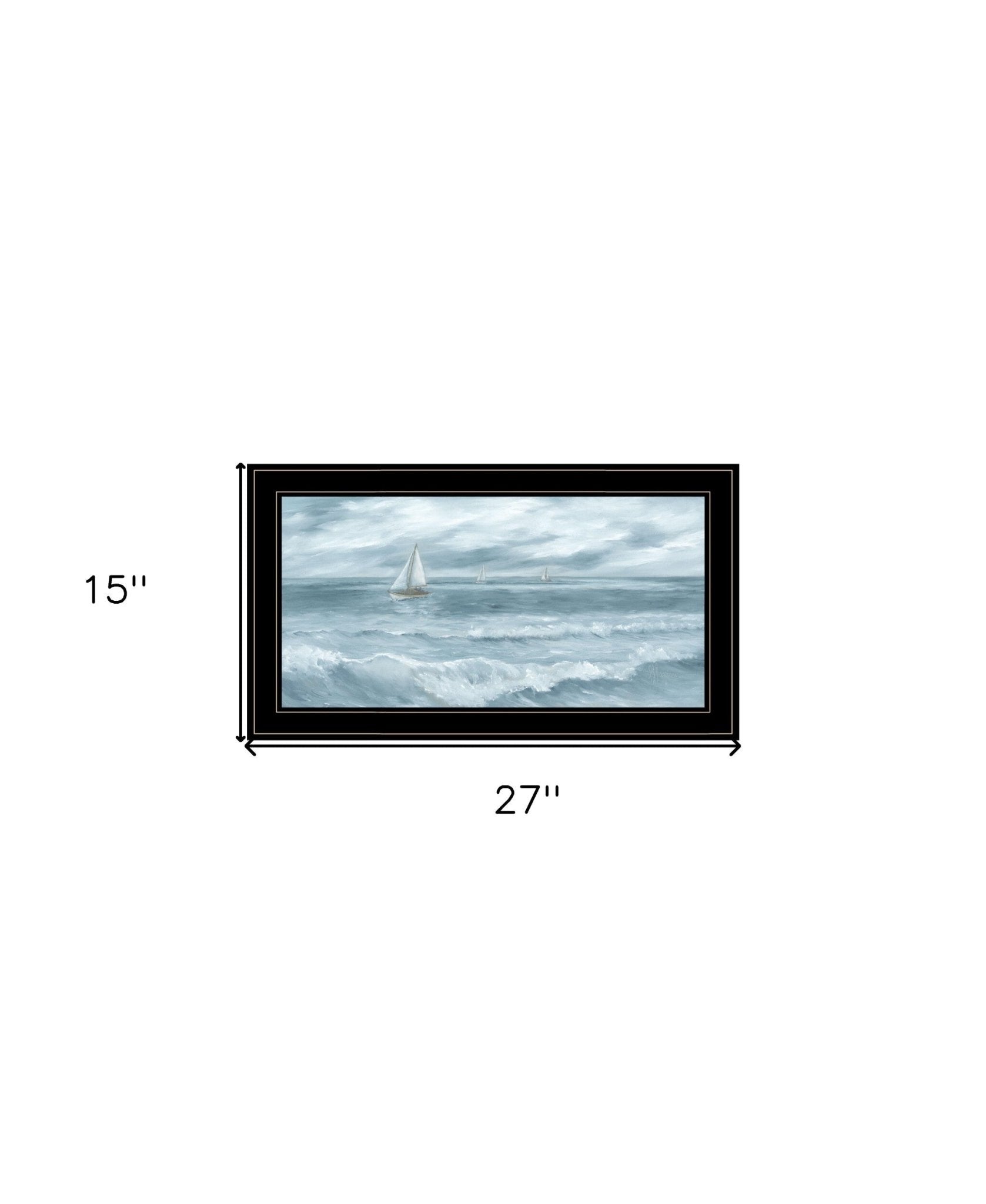 Three Sailboats Black Framed Print Wall Art - Galactic capuchin