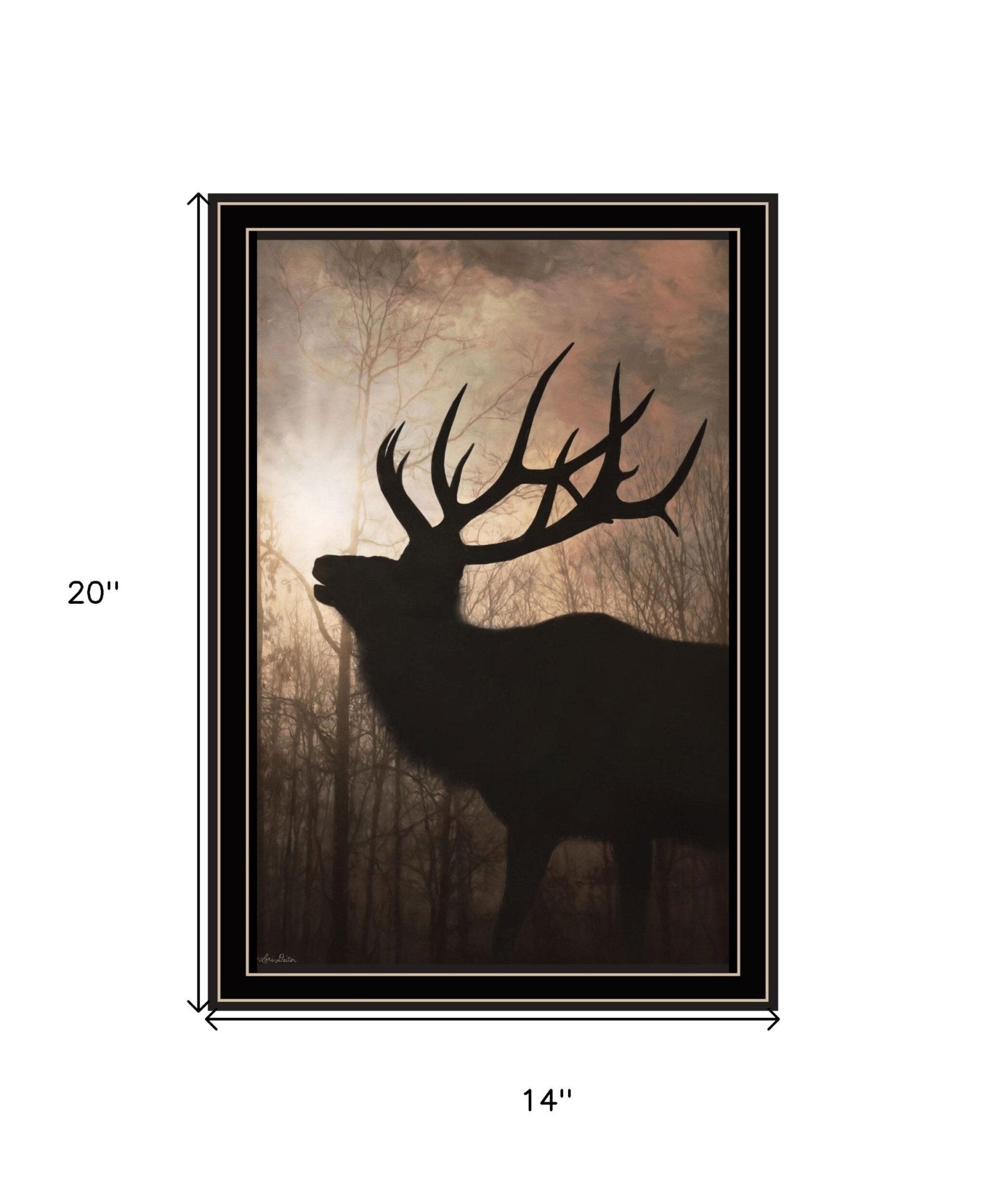 Elk Sunrise Black Framed Print Wall Art - Galactic capuchin