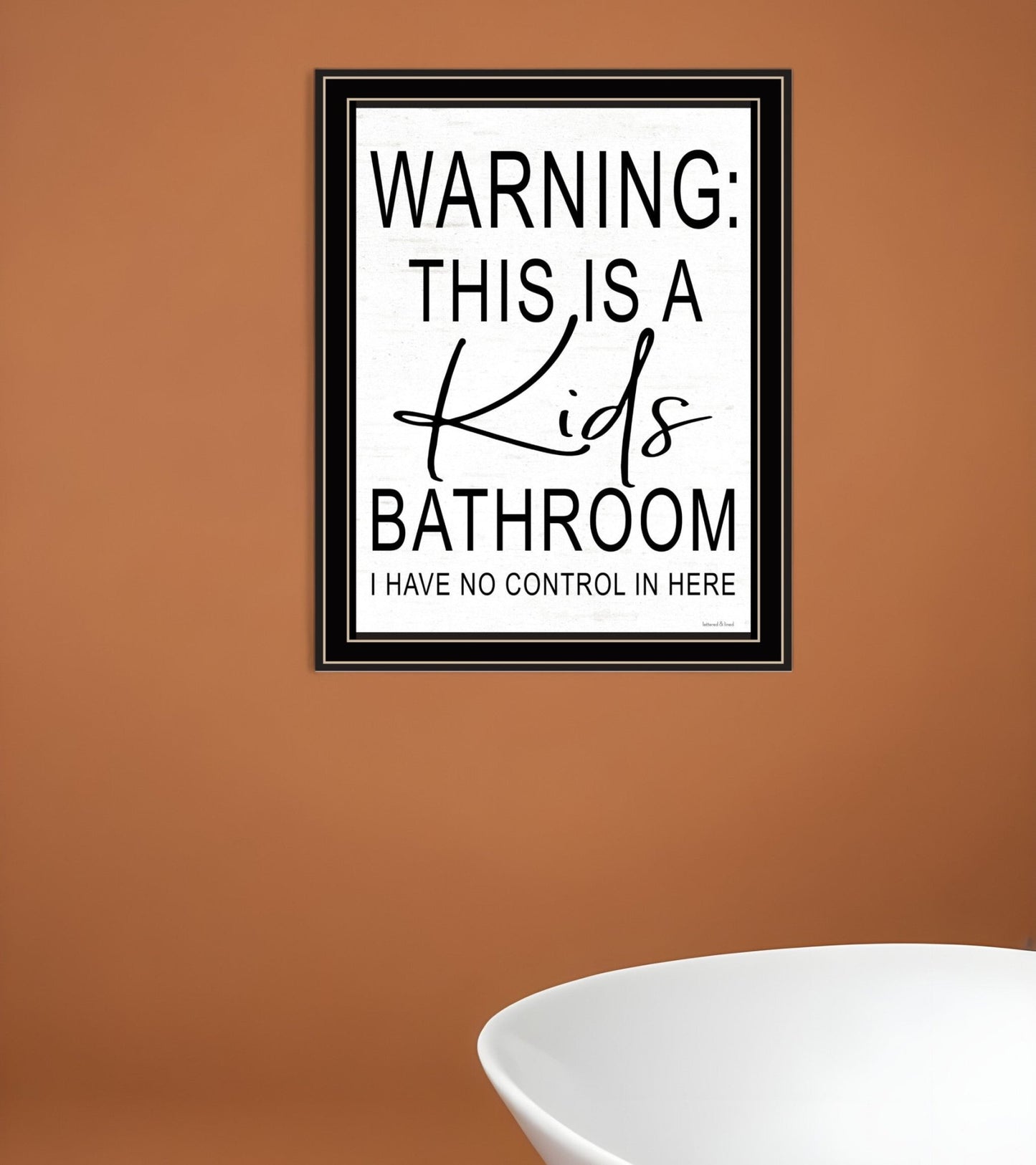Kids Bathroom Black Framed Print Bathroom Wall Art - Galactic capuchin