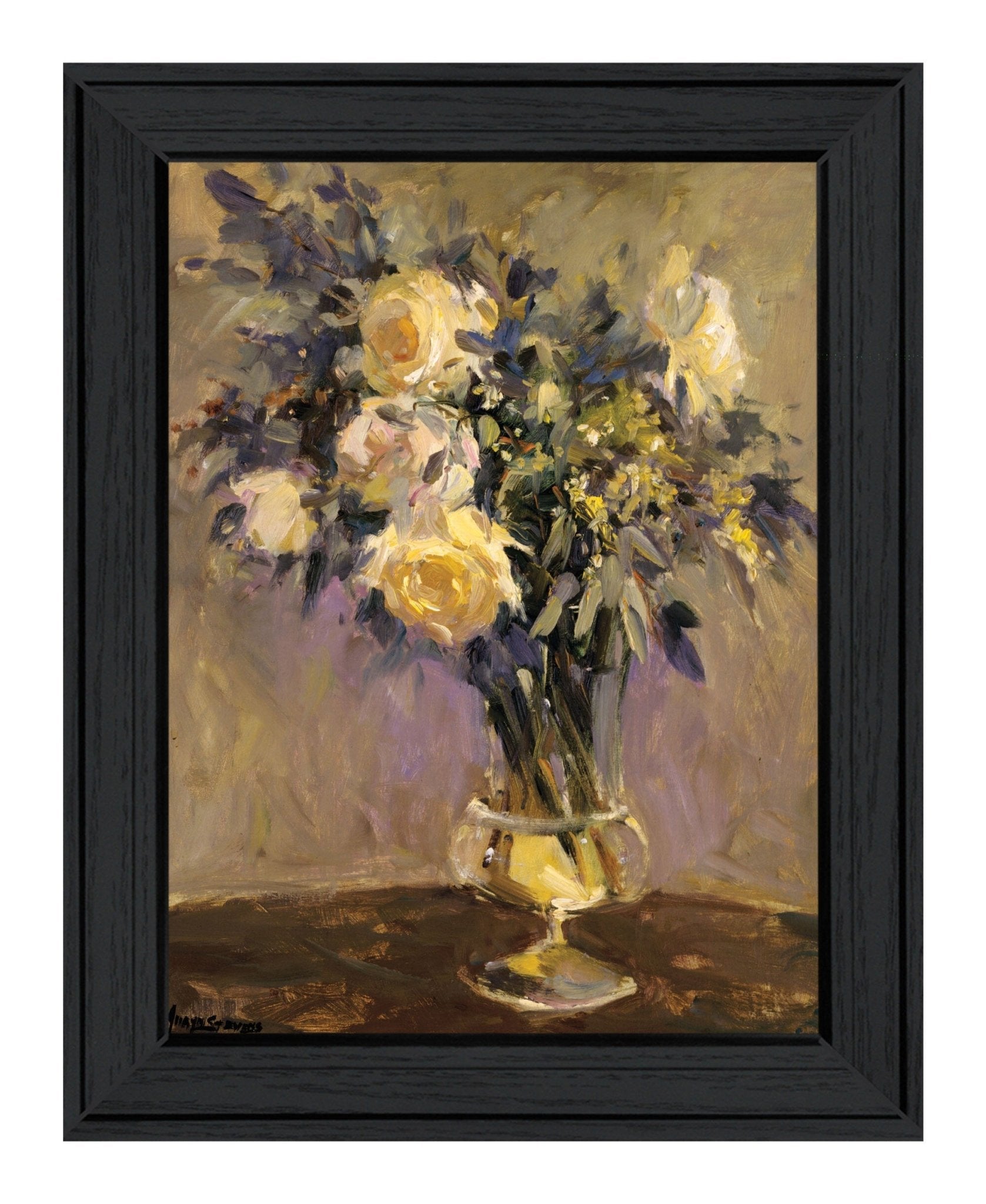 Evening Vase Black Framed Print Wall Art - Galactic capuchin
