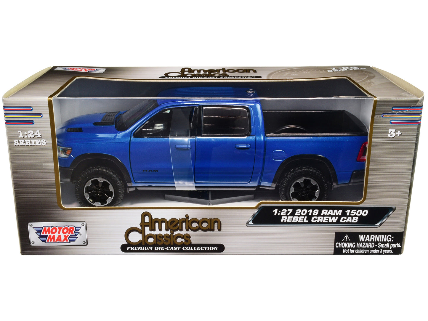 2019 RAM Rebel 1500 Crew Cab Pickup Truck Blue Metallic "American Classics" Series 1/24 - 1/27 Diecast Model Car by Motormax - Galactic capuchin