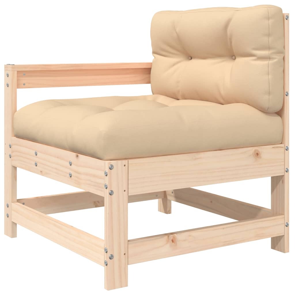 Patio Chair with Cushions Solid Wood Pine - Galactic capuchin