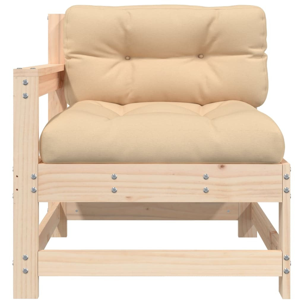 Patio Chair with Cushions Solid Wood Pine - Galactic capuchin