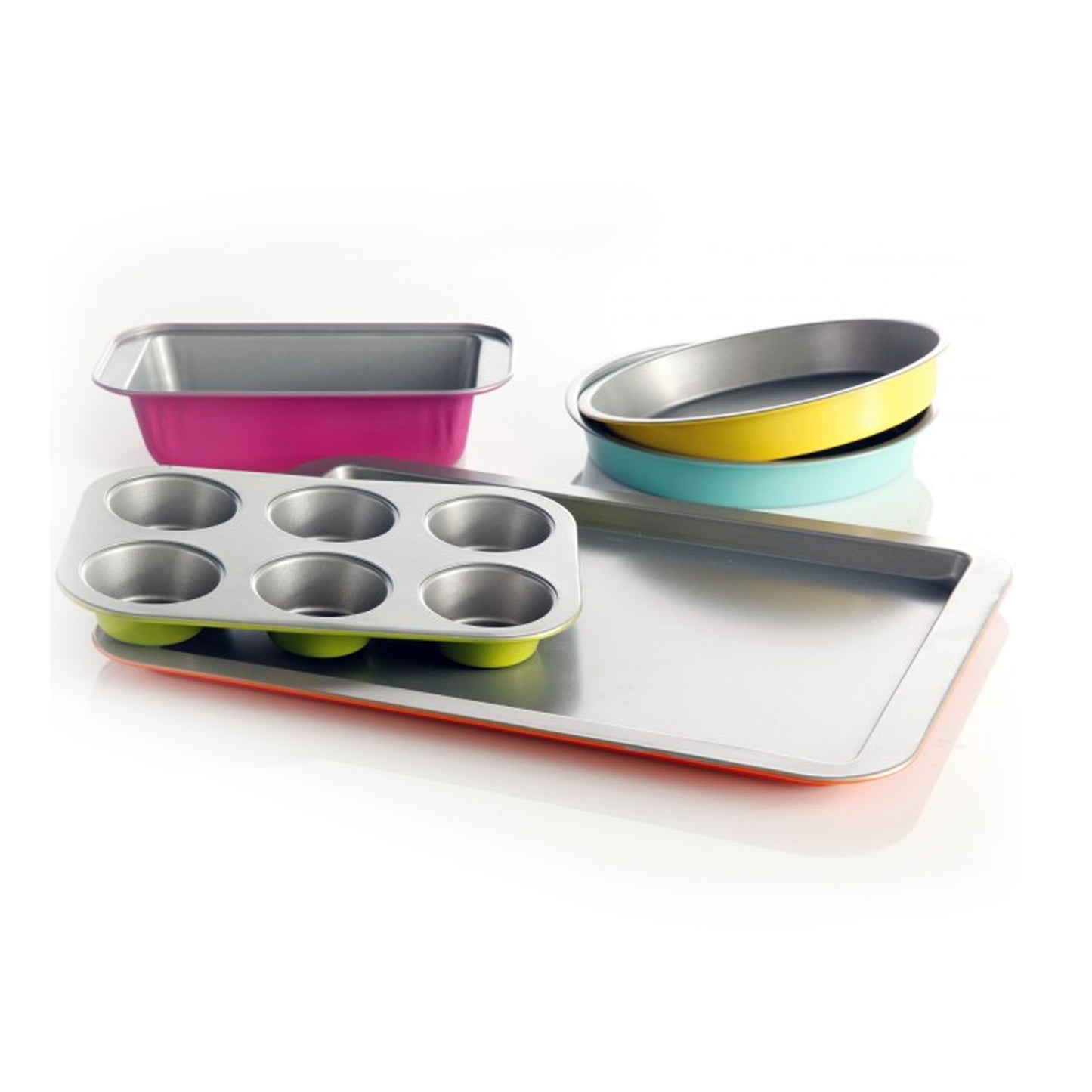 Gibson Home Color Splash Lyneham 5 pc Carbon Steel Bakeware Set - Galactic capuchin