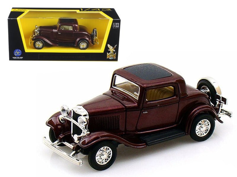 1932 Ford 3 - Window Coupe Burgundy 1/43 Diecast Model Car by Road Signature - Galactic capuchin